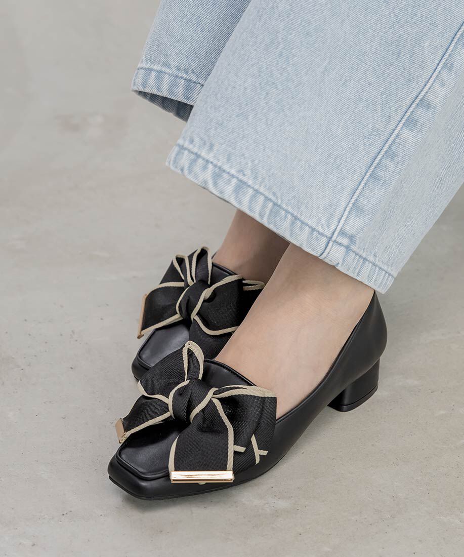  「ビッグリボンデザインローファー」|ローファー|