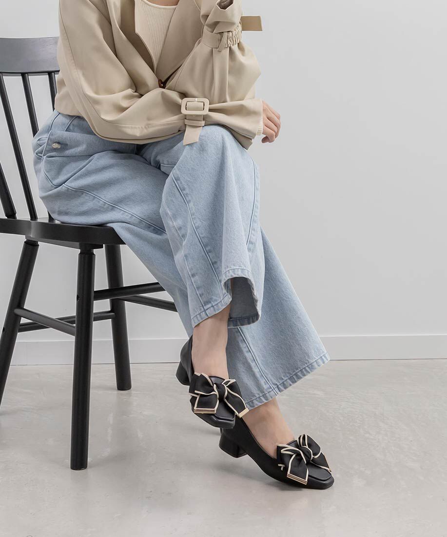  「ビッグリボンデザインローファー」|ローファー|