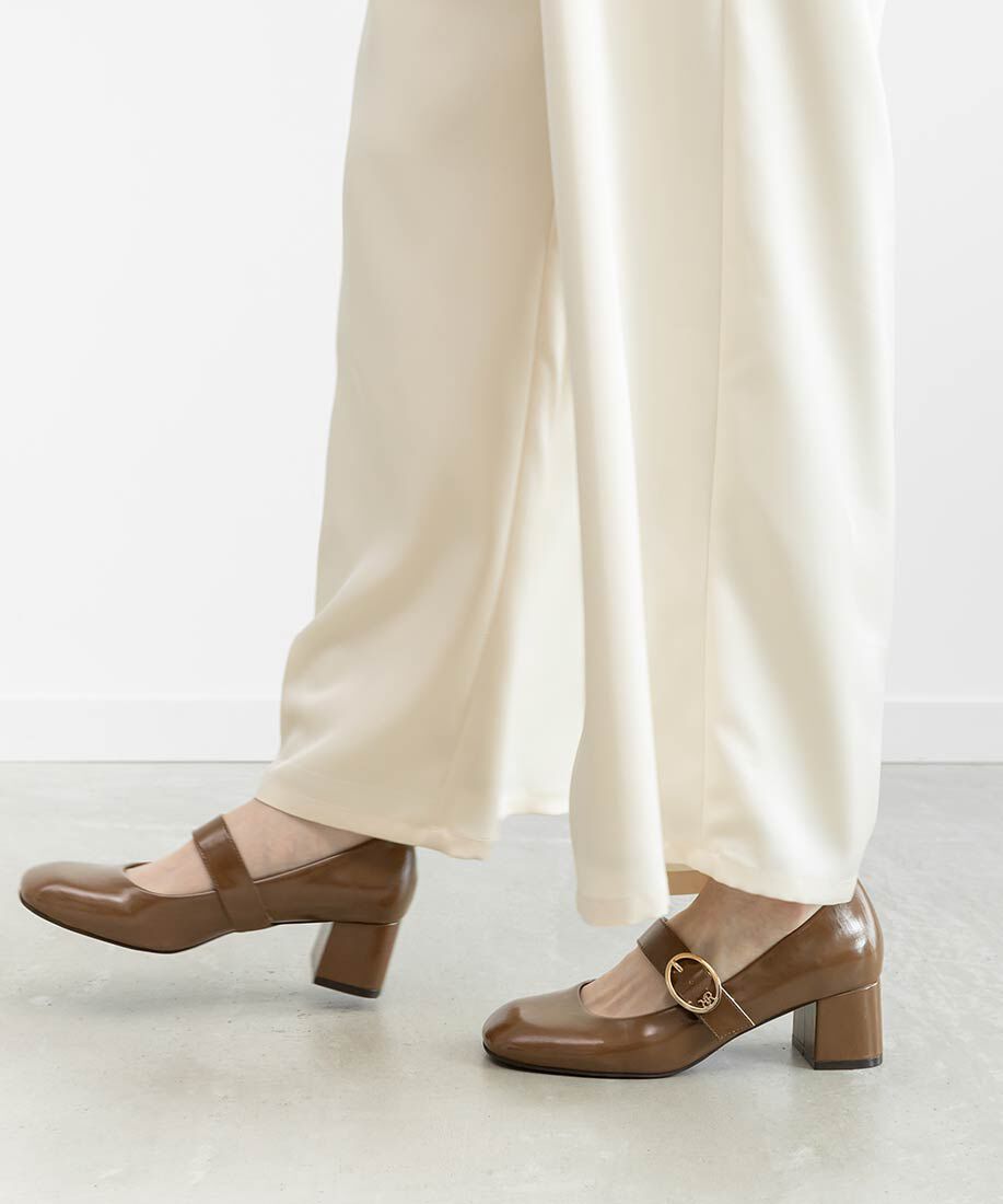  「モノグラムバックルメリージェーンパンプス」|パンプス|