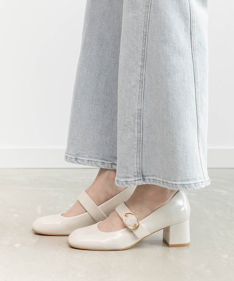  「モノグラムバックルメリージェーンパンプス」|パンプス|