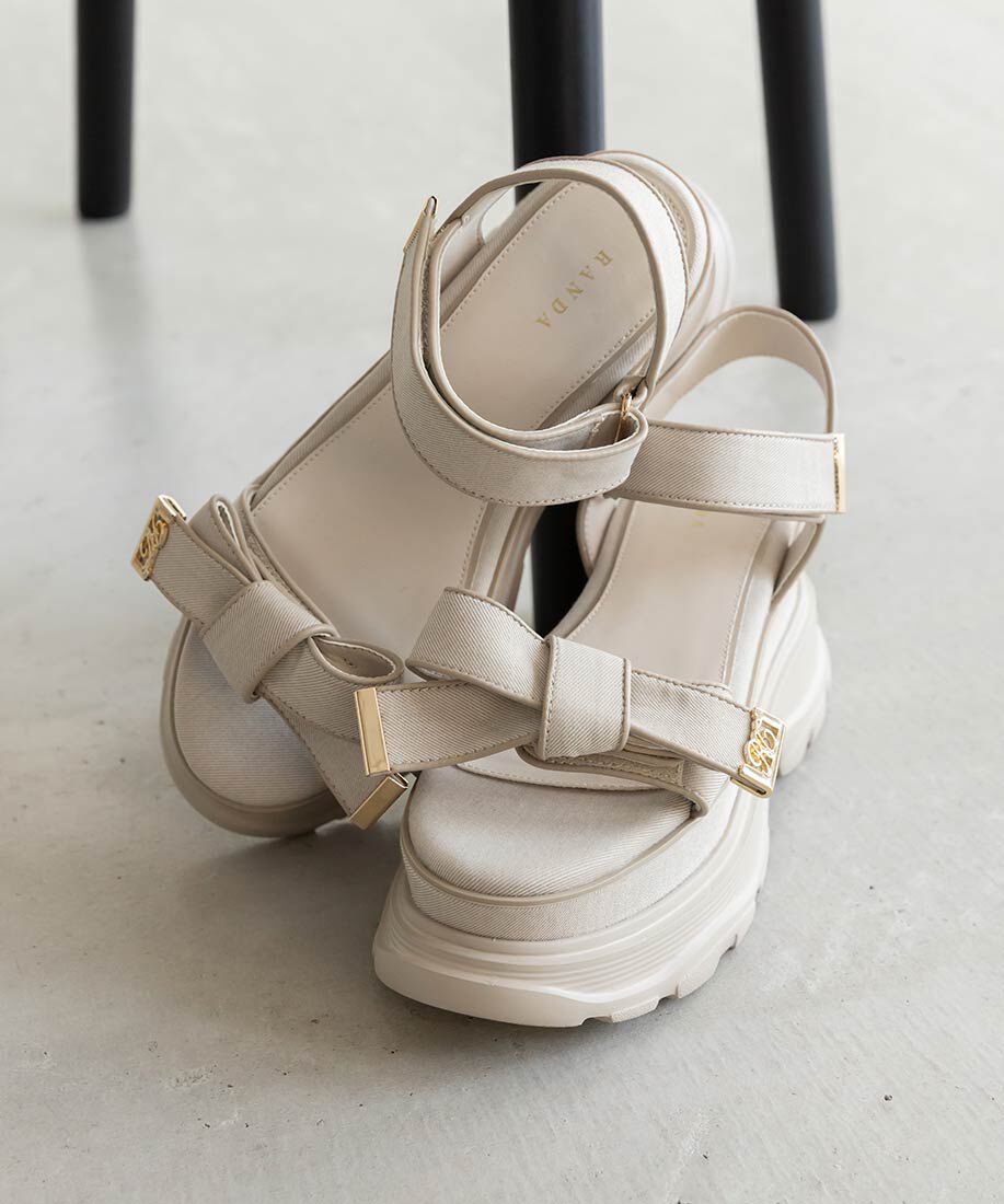  「パイピングリボンスポーツサンダル」|サンダル|