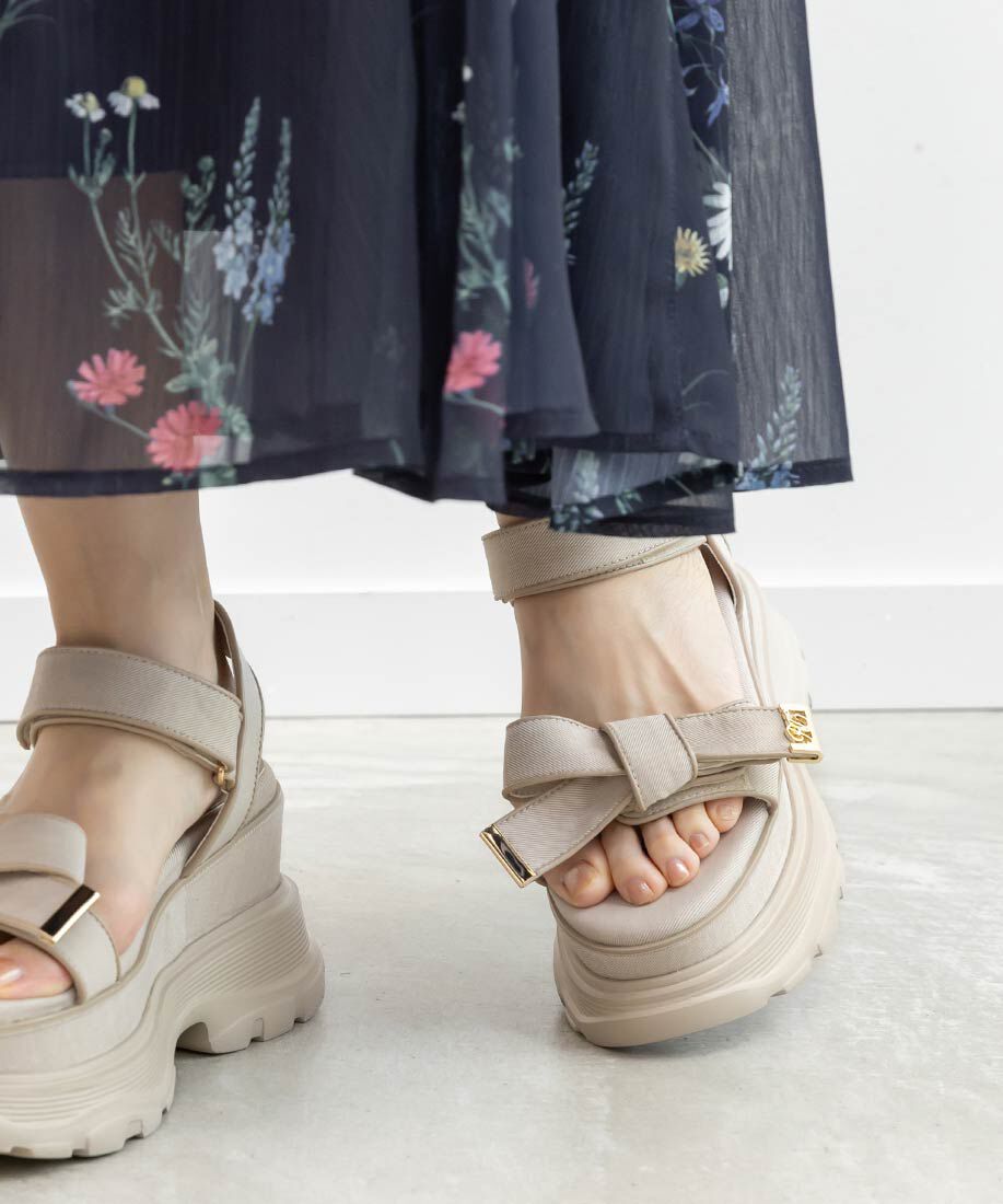  「パイピングリボンスポーツサンダル」|サンダル|