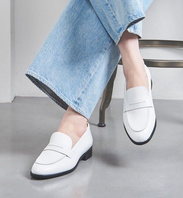 UNITED ARROWS「レザー コインローファー」|ローファー|WHITE