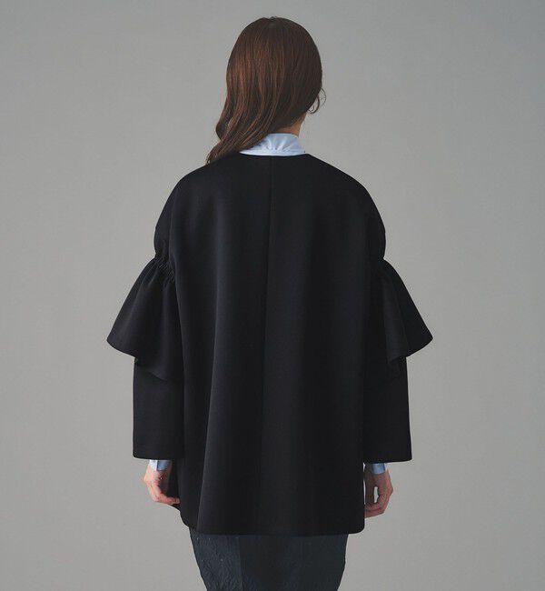 UNITED ARROWS「SPONGY フレアスリーブ コート」|ノーカラーコート|