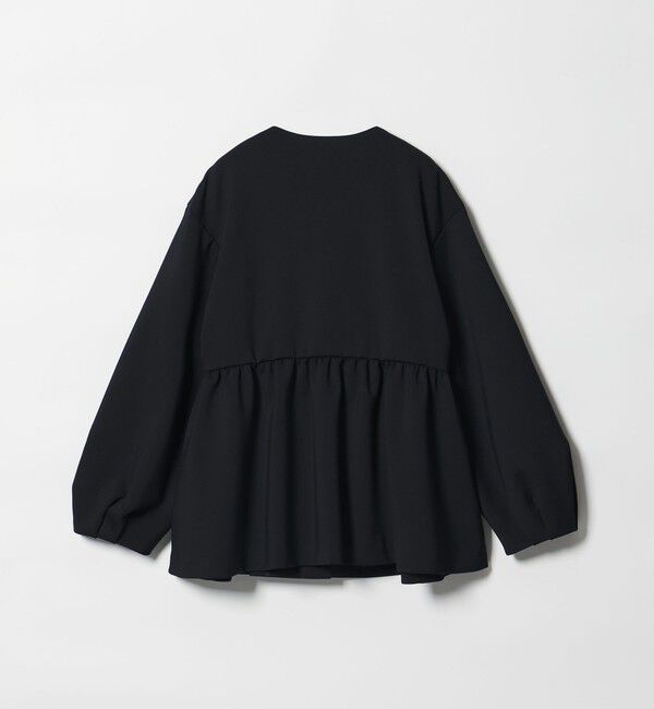 UNITED ARROWS「SPONGY フリル ペプラム ジャケット」|ノーカラージャケット|