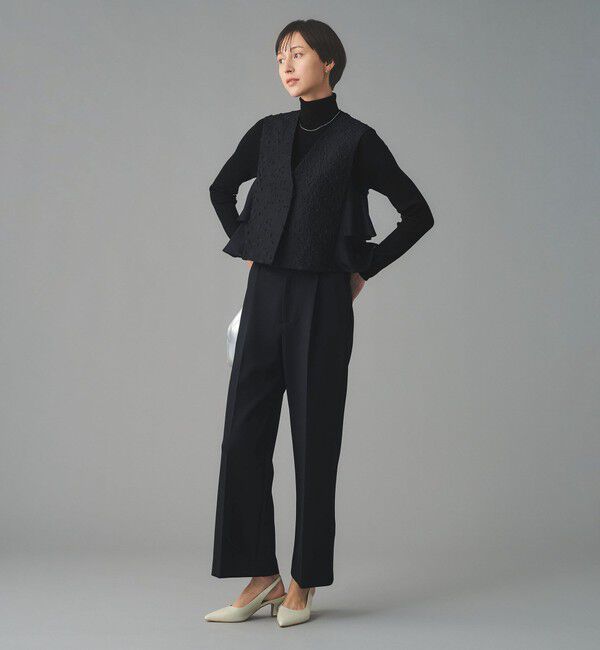 UNITED ARROWS「SPONGY タック ワイドパンツ」|スラックス|