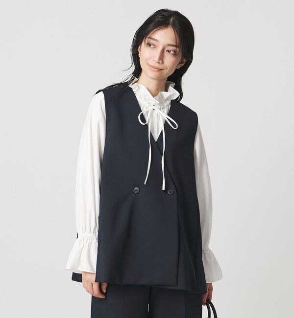 UNITED ARROWS「SPONGY バックフレア ベスト」|ベスト・ジレ|NAVY