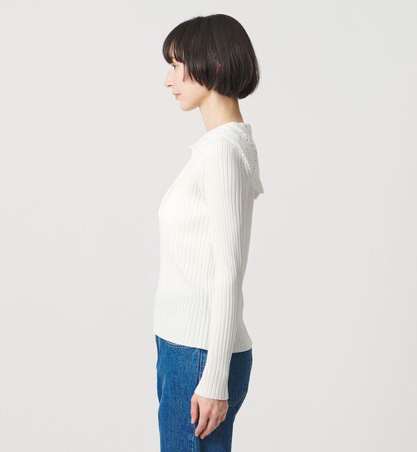 UNITED ARROWS「セーラー エンブロイダリー リブニット ‐ウォッシャブル‐」|ニット・セーター|