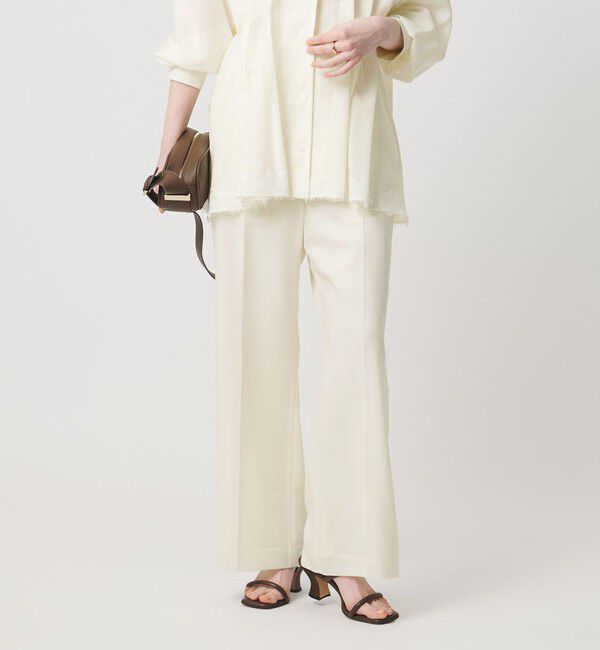 UNITED ARROWS「レース コンビ ストレートパンツ」|スラックス|