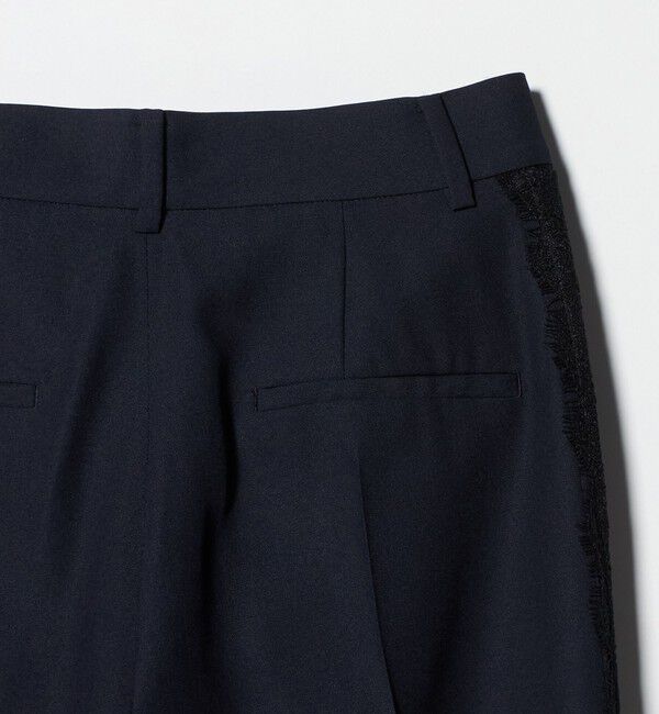 UNITED ARROWS「レース コンビ ストレートパンツ」|スラックス|