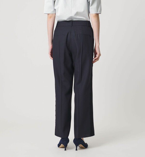 UNITED ARROWS「レース コンビ ストレートパンツ」|スラックス|