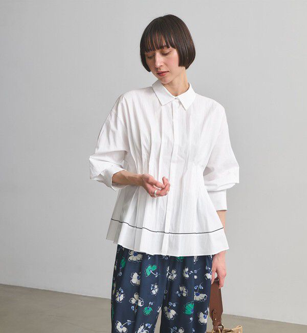 UNITED ARROWS「ピンタック シャツブラウス」|シャツ・ブラウス|WHITE