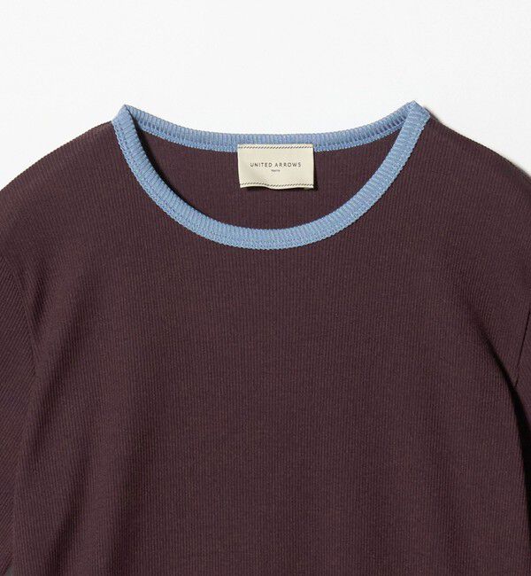 UNITED ARROWS「リブ バイカラーパイピング Tシャツ」|Tシャツ・カットソー|