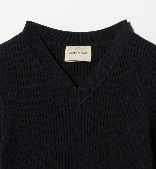 UNITED ARROWS「リブ Vネック ニット ‐ウォッシャブル‐」|ニット・セーター|