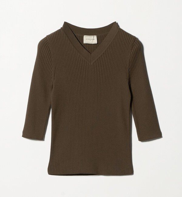 UNITED ARROWS「リブ Vネック ニット ‐ウォッシャブル‐」|ニット・セーター|DK.BROWN