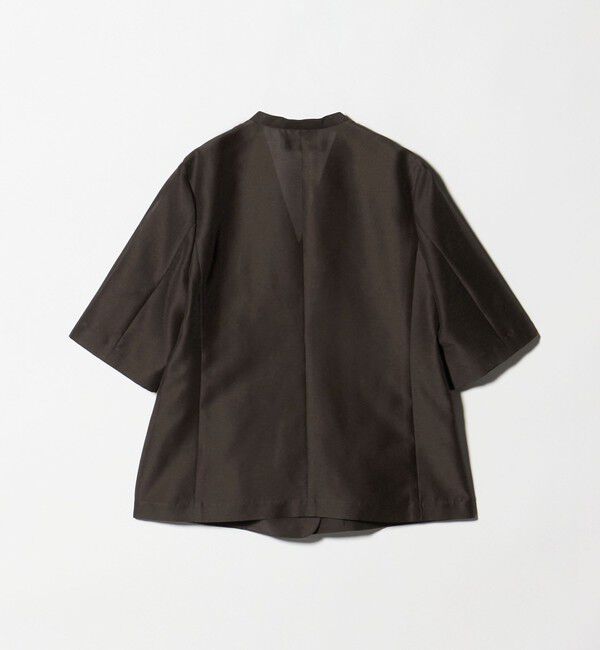 UNITED ARROWS「シアー ノーラペル ハーフスリーブ ジャケット ‐ウォッシャブル‐」|ノーカラージャケット|