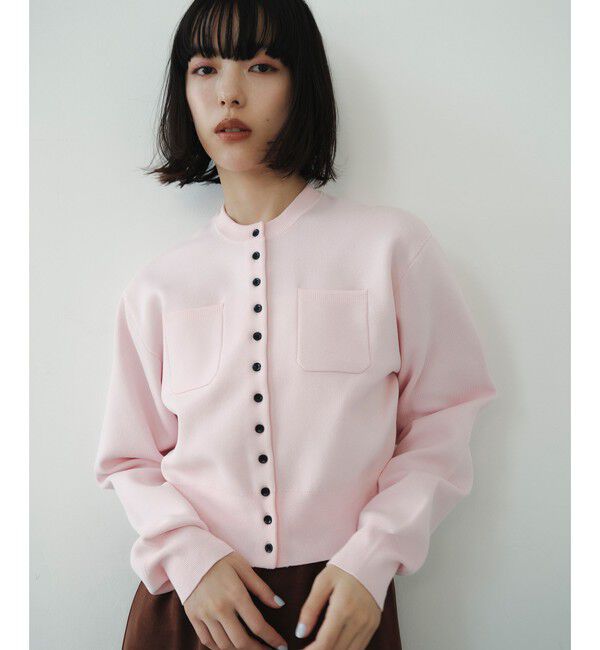 EMMEL REFINES「＜EMMEL REFINES＞EM HW スウェットライク ポケットツキ カーディガン」|カーディガン|PINK
