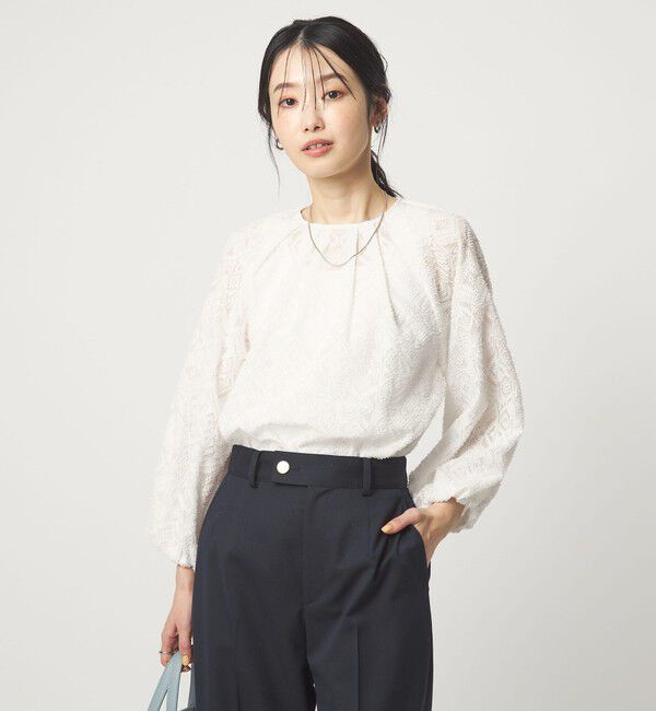 UNITED ARROWS green label relaxing「カットジャガード ブラウス」|シャツ・ブラウス|