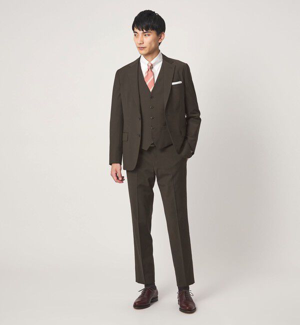 UNITED ARROWS green label relaxing「A+ TWPU トロピカル無地 スリム セットアップ パンツ スラックス -ウォッシャブル・ストレッチ・ウエストア」|スーツ|