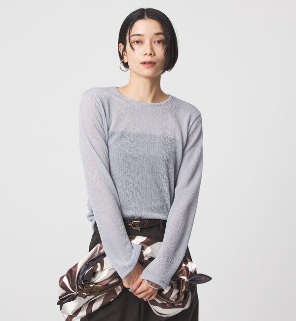 UNITED ARROWS green label relaxing「シャーリング シアー ロングスリーブ プルオーバー カットソー」|Tシャツ・カットソー|LT.BLUE