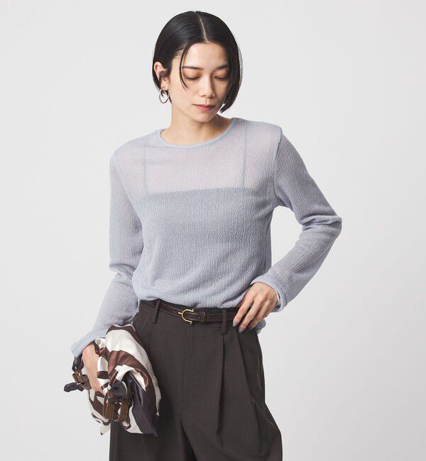 UNITED ARROWS green label relaxing「シャーリング シアー ロングスリーブ プルオーバー カットソー」|Tシャツ・カットソー|