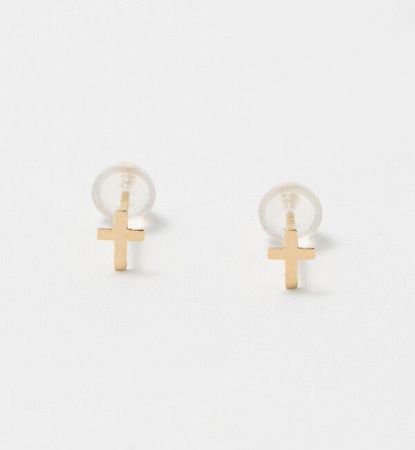 BEAUTY&YOUTH UNITED ARROWS「K18 クロス ピアス」|ピアス|GOLD