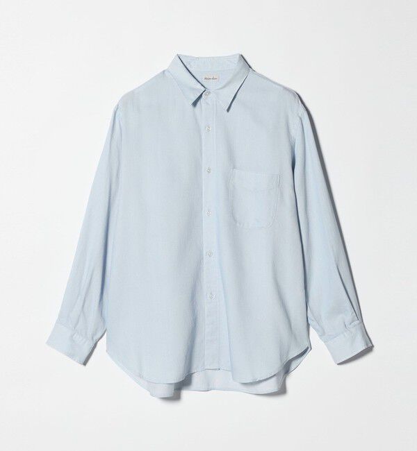 STEVEN ALAN「＜Steven Alan＞ ドレープ コードレーン レギュラーカラー シャツ LOOSE」|シャツ・ブラウス|LT.BLUE