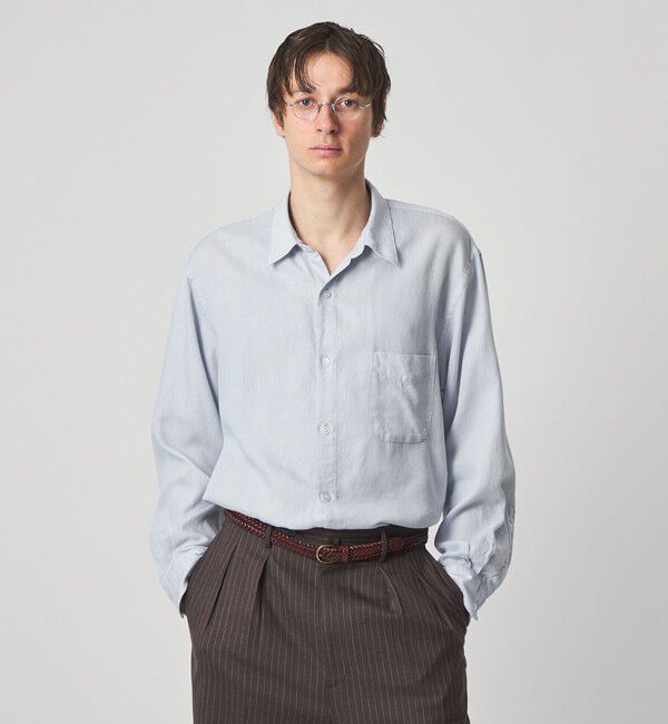 STEVEN ALAN「＜Steven Alan＞ ドレープ コードレーン レギュラーカラー シャツ LOOSE」|シャツ・ブラウス|