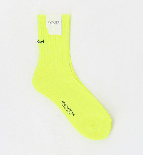 BEAUTY&YOUTH UNITED ARROWS「フリーダム スタンダード エンブロイダリー ロゴ クウォーター ソックス」|ソックス|YELLOW