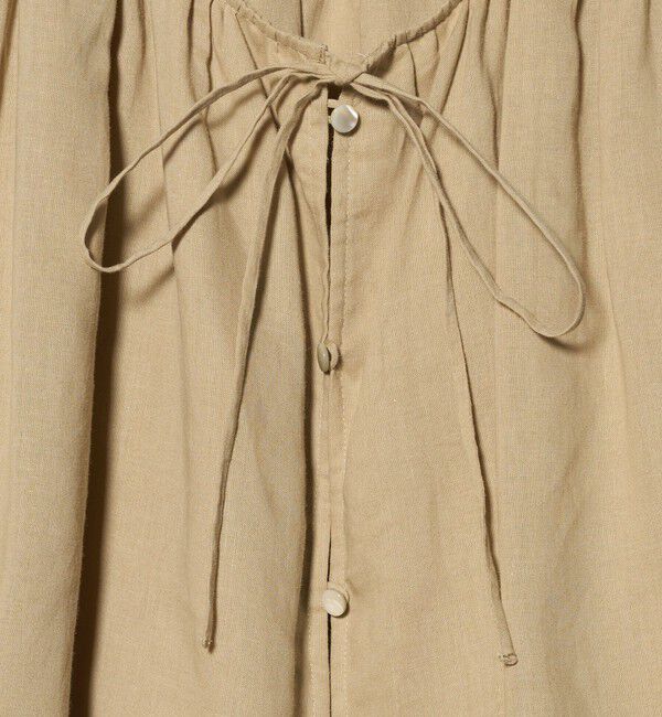 BEAUTY&YOUTH UNITED ARROWS「麻ブレンド フロントリボン ティアード シャツ ウォッシャブル」|シャツ・ブラウス|