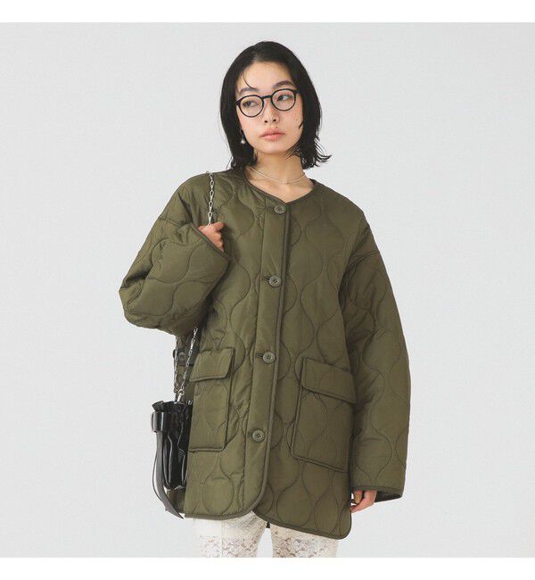 Ray BEAMS 「キルティング ノーカラー ブルゾン」|ブルゾン・スタジャン|OLIVE