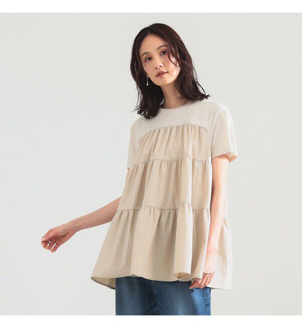 Demi-Luxe BEAMS 「コンビ ティアード プルオーバー」|シャツ・ブラウス|