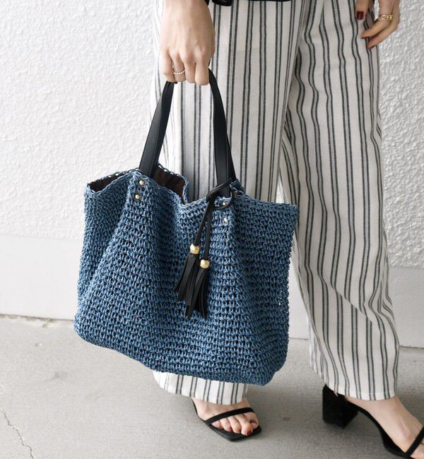 SHIPS any「《一部追加予約》【WEB限定】SHIPS any: コマアミ トート」|トートバッグ|ブルー