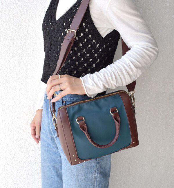 SHIPS for women「* スタッズ ボストン バッグ◇」|ボストンバッグ|ダークグリーン