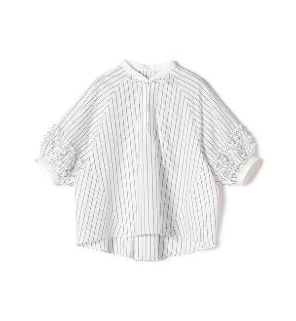 SHIPS for women「【WEB限定】〈手洗い可能〉袖 フリル デザイン ブラウス」|シャツ・ブラウス|