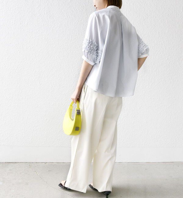 SHIPS for women「【WEB限定】〈手洗い可能〉袖 フリル デザイン ブラウス」|シャツ・ブラウス|