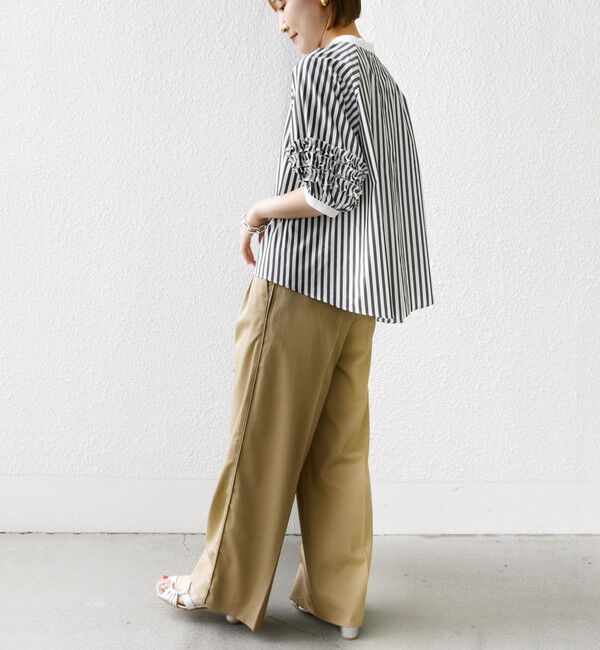 SHIPS for women「【WEB限定】〈手洗い可能〉袖 フリル デザイン ブラウス」|シャツ・ブラウス|