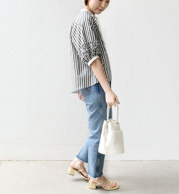 SHIPS for women「【WEB限定】〈手洗い可能〉袖 フリル デザイン ブラウス」|シャツ・ブラウス|