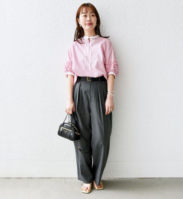 SHIPS for women「【WEB限定】〈手洗い可能〉袖 フリル デザイン ブラウス」|シャツ・ブラウス|