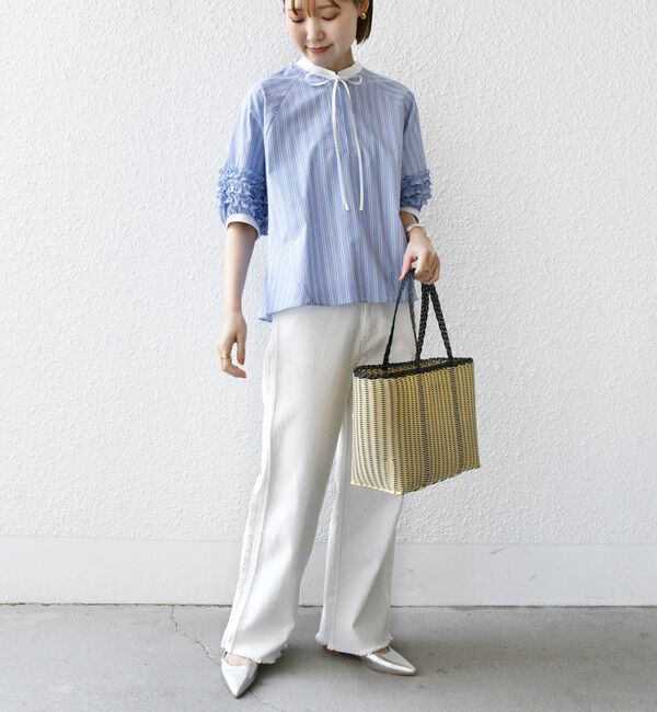 SHIPS for women「【WEB限定】〈手洗い可能〉袖 フリル デザイン ブラウス」|シャツ・ブラウス|