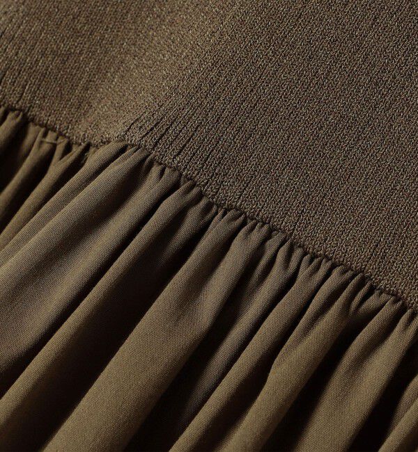 SHIPS for women「〈手洗い可能〉コットン リブ ノースリーブ &times; 布帛 スカート ワンピース」|ワンピース|