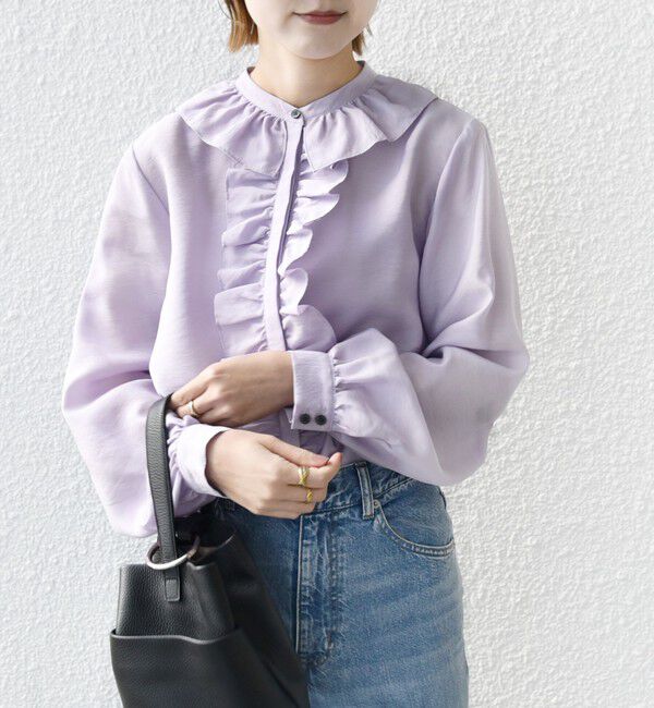 SHIPS for women「〈手洗い可能〉エアリー フロント フリル デザイン ブラウス」|シャツ・ブラウス|