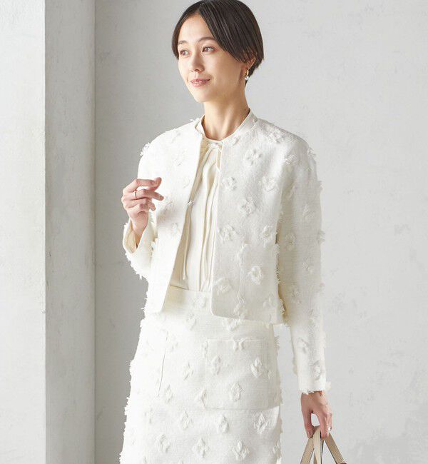 SHIPS for women「IFANSI ノーカラー ジャケット（セレモニー対応可）」|ノーカラージャケット|