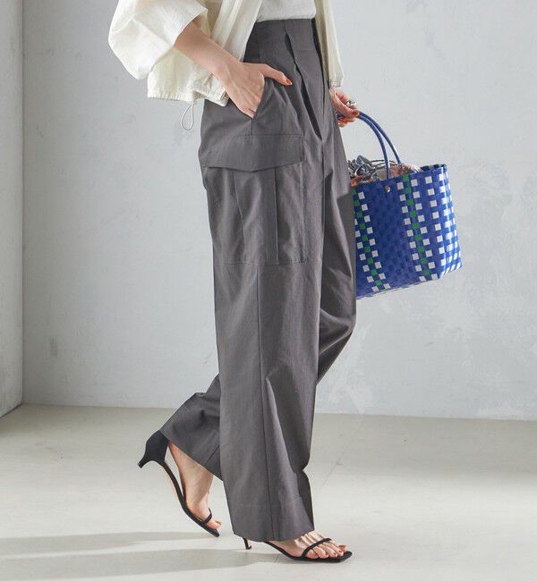 SHIPS for women「〈洗濯機可能〉ポリエステル 麻 カーゴ パンツ」|その他|