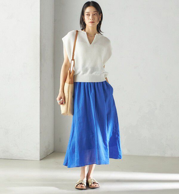 SHIPS for women「〈手洗い可能〉ポリエステル 麻 スキッパー プルオーバー」|プルオーバー|