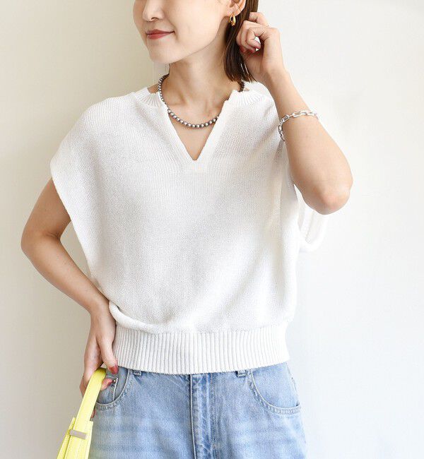 SHIPS for women「〈手洗い可能〉ポリエステル 麻 スキッパー プルオーバー」|プルオーバー|