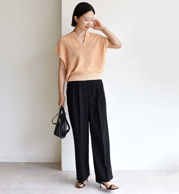 SHIPS for women「〈手洗い可能〉ポリエステル 麻 スキッパー プルオーバー」|プルオーバー|