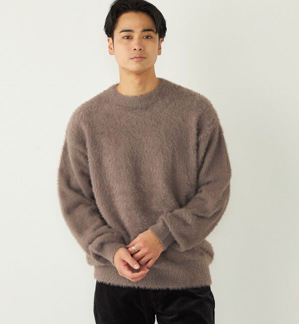 SHIPS Colors 「SHIPS Colors:〈手洗い可能〉シャギー クルーネック ニット」|ニット・セーター|カーキ