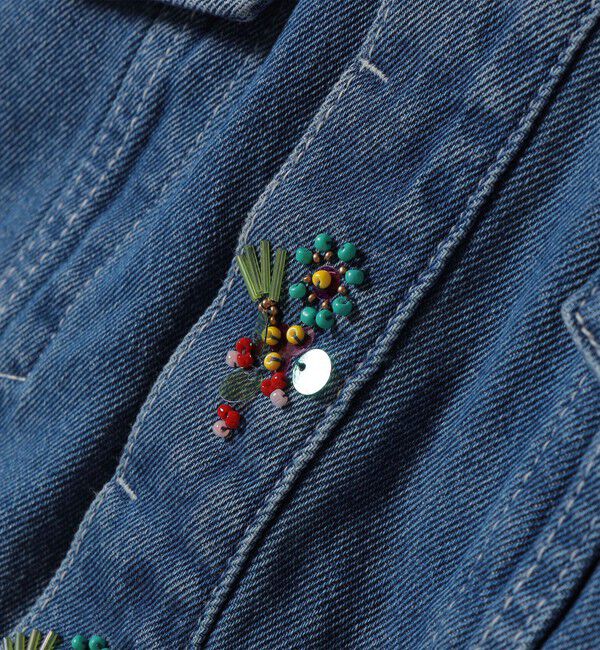 SHIPS any「bon_meur:〈洗濯機可能〉ビジュー ルーズ デニム ジャケット」|デニムジャケット|