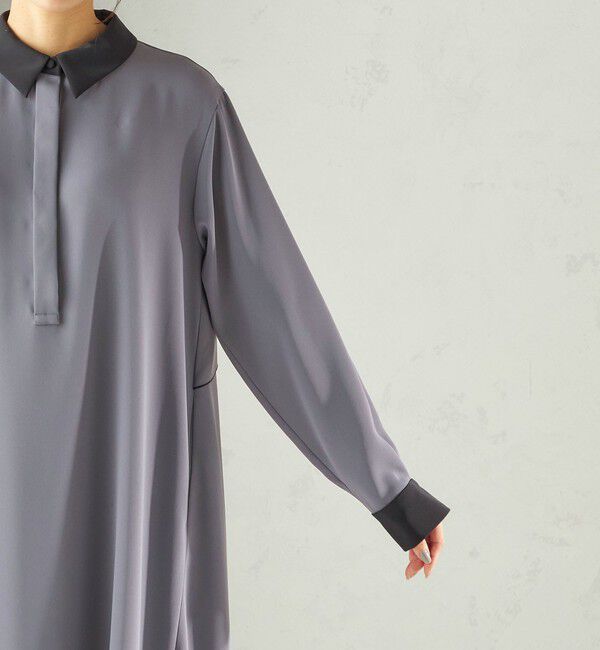 SHIPS for women「〈洗濯機可能〉ライト ダブルクロス バックフリル Aライン ワンピース（セレモニー対応可）」|ワンピース|